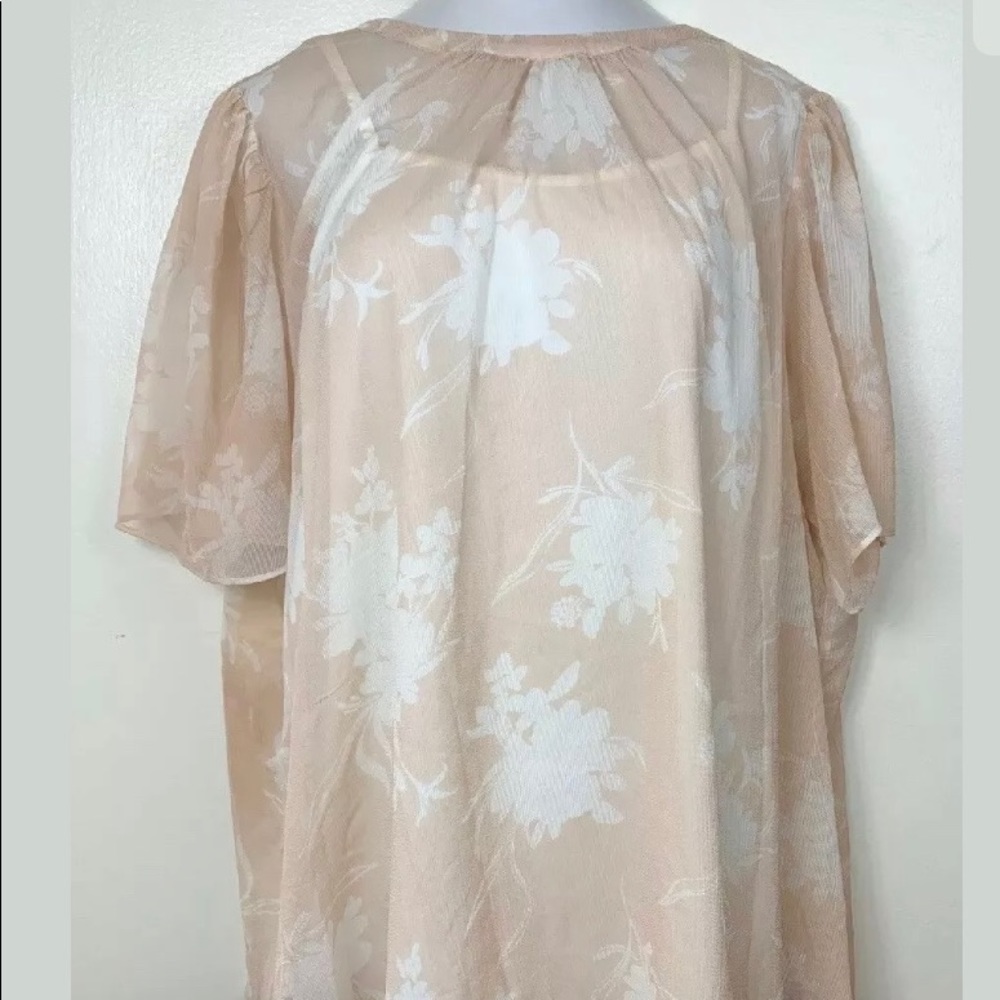 Ava and Viv semi sheer floral print top